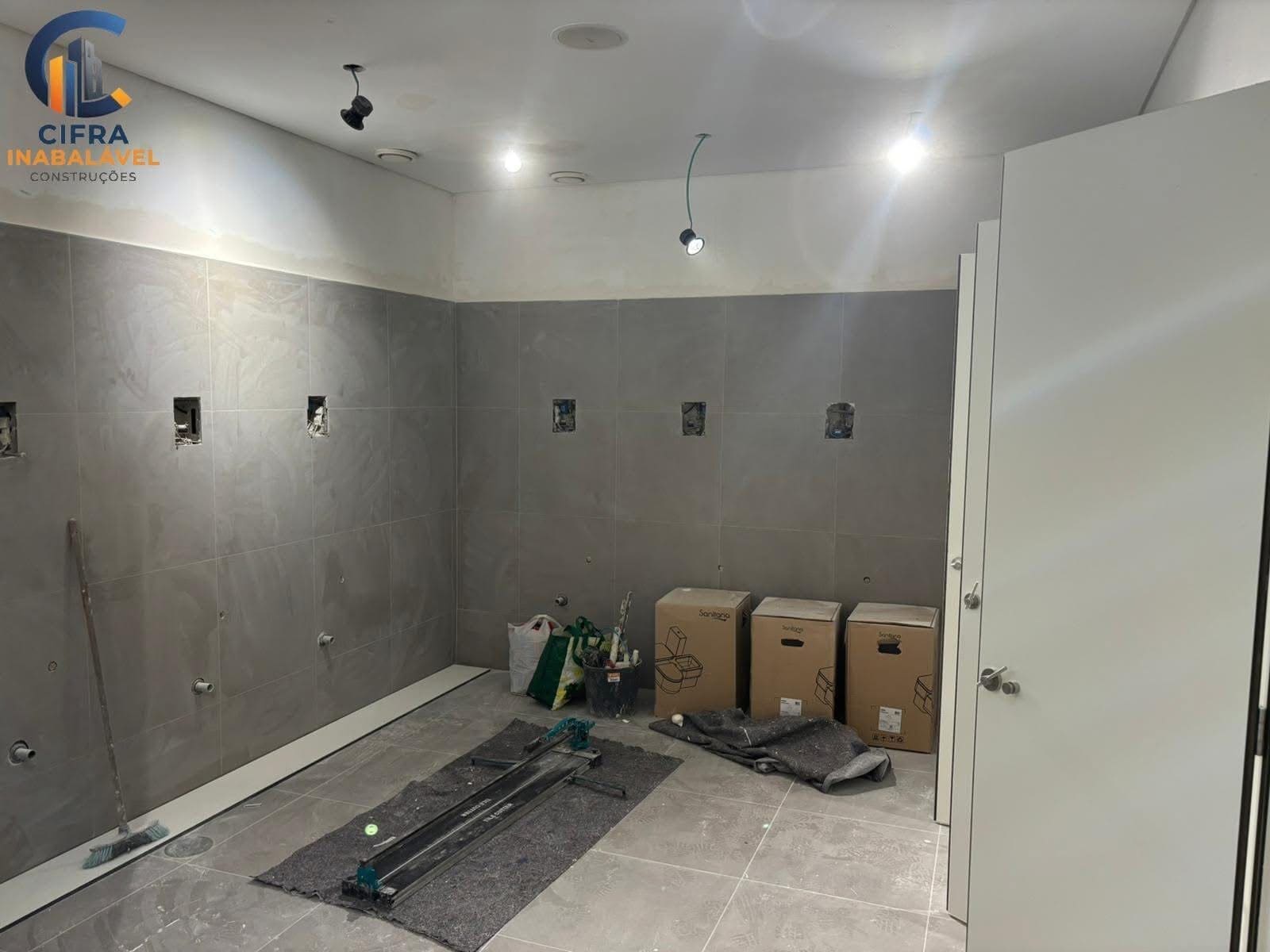 Espaço em preparação para acabamentos